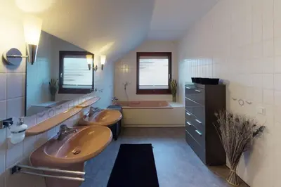 Ein Sitzbereich in der Unterkunft FERIENHAUS in der Natur