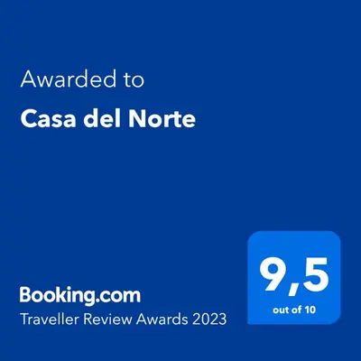 Ein Zertifikat, Auszeichnung, Logo oder anderes Dokument, das in der Unterkunft Casa del Norte ausgestellt ist