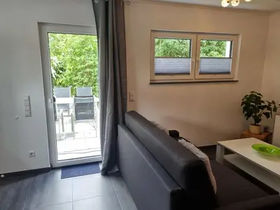 Ein Sitzbereich in der Unterkunft Ferienwohnung Los Liebos