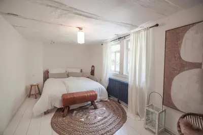 Ein Bett oder Betten in einem Zimmer der Unterkunft Nibelungen Odenwaldhaus