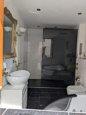 Ein Badezimmer in der Unterkunft Altes Häusle am Waschbach