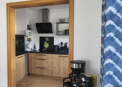 Küche/Küchenzeile in der Unterkunft Ferienwohnung Schubert