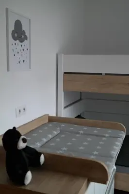 Ein Bett oder Betten in einem Zimmer der Unterkunft Ferienwohnung Schubert