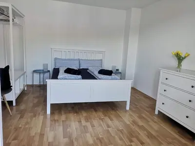 Ein Bett oder Betten in einem Zimmer der Unterkunft Ferienwohnung Sonnenberg an der Weinstraße