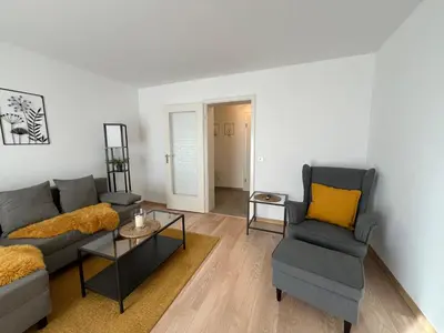 Ein Sitzbereich in der Unterkunft Ferienwohnung Bergstraße