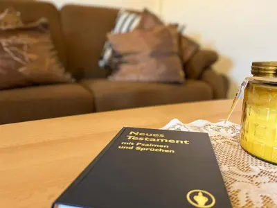 Ein Sitzbereich in der Unterkunft Ferienwohnung Unterm Schloss bei Inge