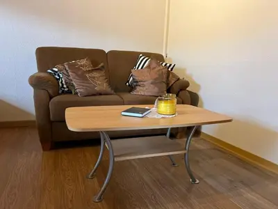Ein Sitzbereich in der Unterkunft Ferienwohnung Unterm Schloss bei Inge