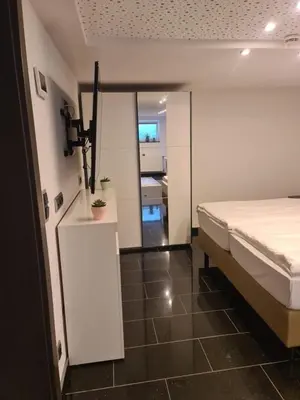 Ein Bett oder Betten in einem Zimmer der Unterkunft Appartement am Ziegeleipark