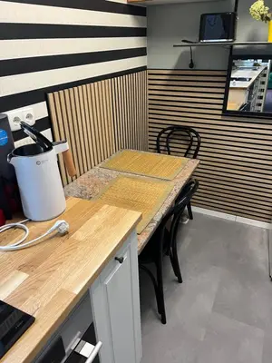 Küche/Küchenzeile in der Unterkunft Apartment Rainer mit großen Parkplätzen vorm Gebäude