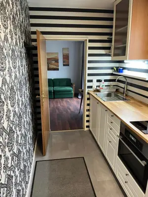 Küche/Küchenzeile in der Unterkunft Apartment Rainer mit großen Parkplätzen vorm Gebäude