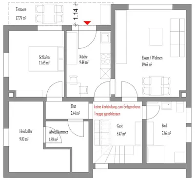 Grundriss der Unterkunft Ferienwohnung in Dahn