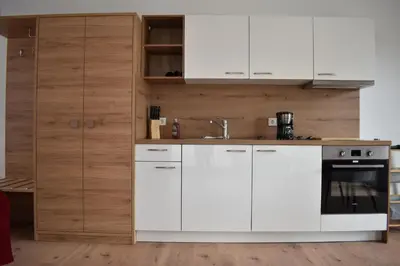 Küche/Küchenzeile in der Unterkunft Weingut Lindenhof Kröhler