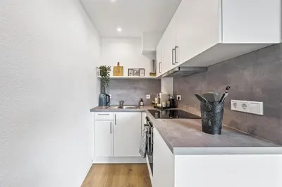 Küche/Küchenzeile in der Unterkunft Ruhiges und zentrales Apartment in Hüttenfeld