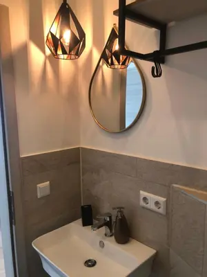 Ein Badezimmer in der Unterkunft Apartment Im Sand nahe am See