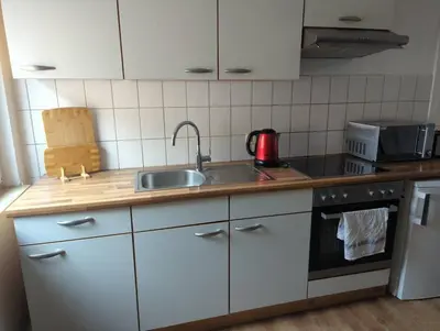 Küche/Küchenzeile in der Unterkunft Monteurwohnung Heilbronn nahe Neckarsulm