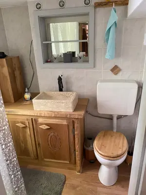 Ein Badezimmer in der Unterkunft Ferienhaus zum Ulfenbachtal
