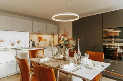 Küche/Küchenzeile in der Unterkunft Blumen(t)raum - Ferienwohnung in Karlsruhe