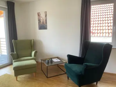 Ein Sitzbereich in der Unterkunft Art Apart Stuttgart