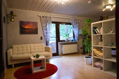 Ein Sitzbereich in der Unterkunft Gemütliche Wohnung mit Neckarblick