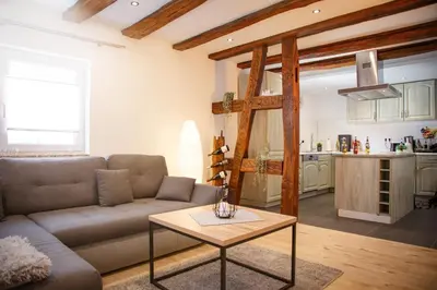 Küche/Küchenzeile in der Unterkunft WINETIME - modern - für 6 - Boxspringbetten - zentral