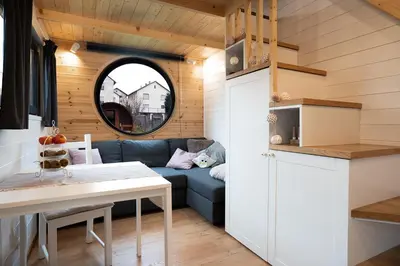 Küche/Küchenzeile in der Unterkunft Tiny House mit Saunafass und Garten