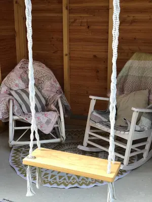 Grundriss der Unterkunft Tiny House mit Saunafass und Garten