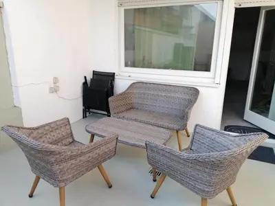 Ein Sitzbereich in der Unterkunft Ferienhaus Elwetritsche in Landau/Pfalz