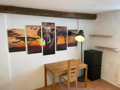 Grundriss der Unterkunft 4 Betten in 3-Zimmer-Wohnung mit WLAN TV und Garten