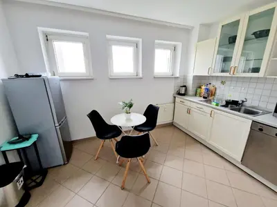 Küche/Küchenzeile in der Unterkunft Cozy apartment in Auerbach, 55 m², mountain view
