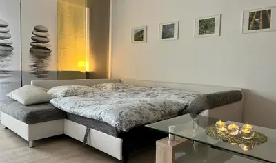 Ein Bett oder Betten in einem Zimmer der Unterkunft Glückseligkeit