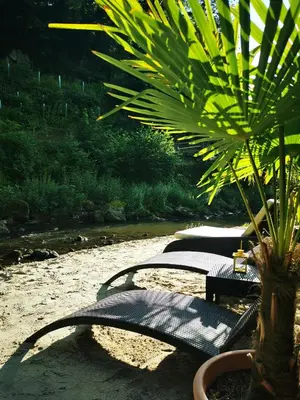 Ein Garten an der Unterkunft Fuchs'sche Mühle