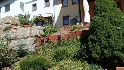 Ein Garten an der Unterkunft Ferienwohnung Fleckenstein