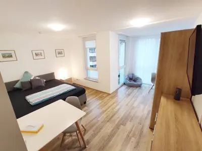 Ein Sitzbereich in der Unterkunft Business Apartments Heilbronn