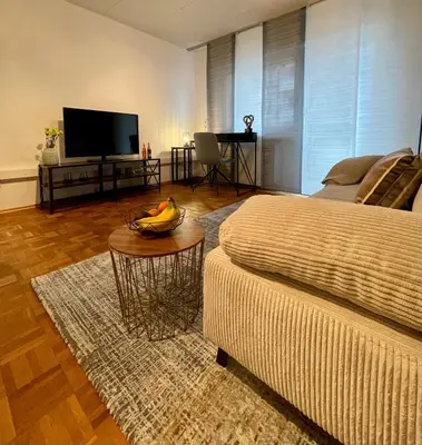 TV/Unterhaltungsangebot in der Unterkunft Salier Blue, Zentrum Karlsruhe, schick und modern!