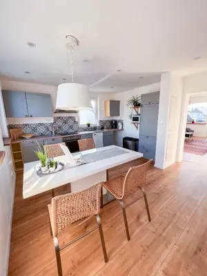 Ein Sitzbereich in der Unterkunft Helle und gemütliche Ferienwohnung in Lorsch