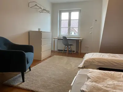 Ein Bett oder Betten in einem Zimmer der Unterkunft Apt5 - Ferienwohnung Brötzingen im 4 OG