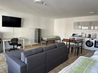 Ein Sitzbereich in der Unterkunft Nice, big and central apartment with 2 balconies