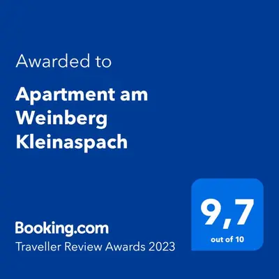 Ein Zertifikat, Auszeichnung, Logo oder anderes Dokument, das in der Unterkunft Apartment am Weinberg Kleinaspach ausgestellt ist
