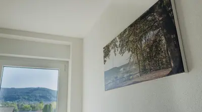 Ein allgemeiner Bergblick oder ein Berglick von der Ferienwohnung aus