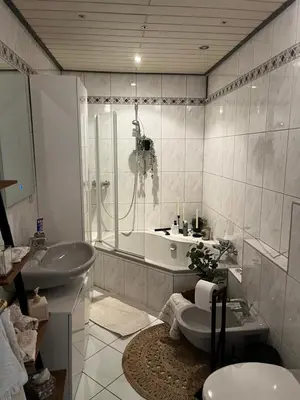 Ein Badezimmer in der Unterkunft 2 Zimmer Nähe Frankfurter Flughafen an Monteure oder Arbeiter
