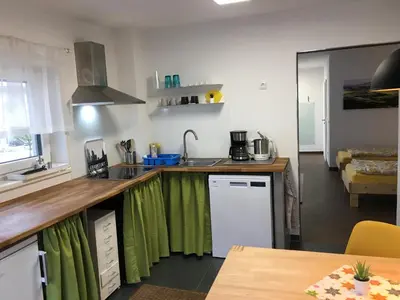 Küche/Küchenzeile in der Unterkunft Helles neues Appartement