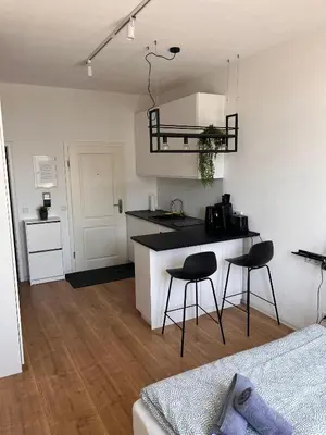 Küche/Küchenzeile in der Unterkunft Modernes Apartment Karlsruhe