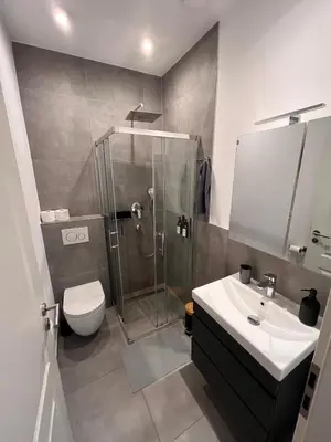 Ein Badezimmer in der Unterkunft Modernes Apartment Karlsruhe