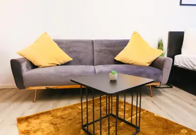 Ein Sitzbereich in der Unterkunft Chic Studio - 1min zum HBF