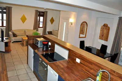 Küche/Küchenzeile in der Unterkunft Ferienwohnung Mörlenbach Altstadt