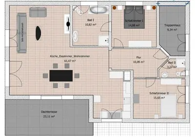 Grundriss der Unterkunft Schnurs Ferienwohnung