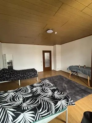Ein Bett oder Betten in einem Zimmer der Unterkunft 1 Zimmer für 2 Personen Bruchsal