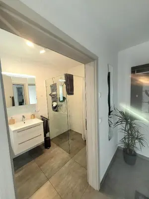 Ein Badezimmer in der Unterkunft Ferienwohnung Hanek