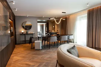 Ein Sitzbereich in der Unterkunft ATLANTIC Hotel Heidelberg