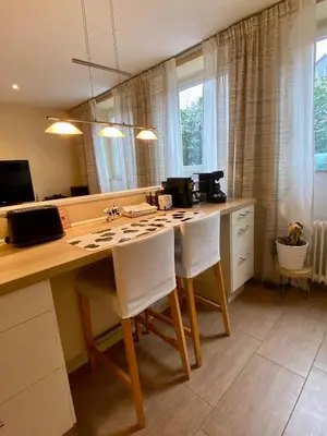 Küche/Küchenzeile in der Unterkunft Wohnung Löwenstein